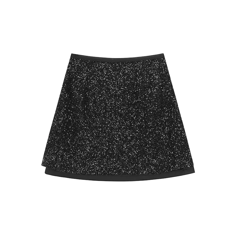 Women's A-line High Waist Sequin Skirt sold by PEACEBIRD