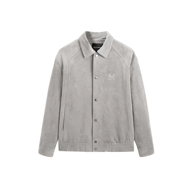 Men's Faux Suede Fabric Bomber Jacket sold by PEACEBIRD