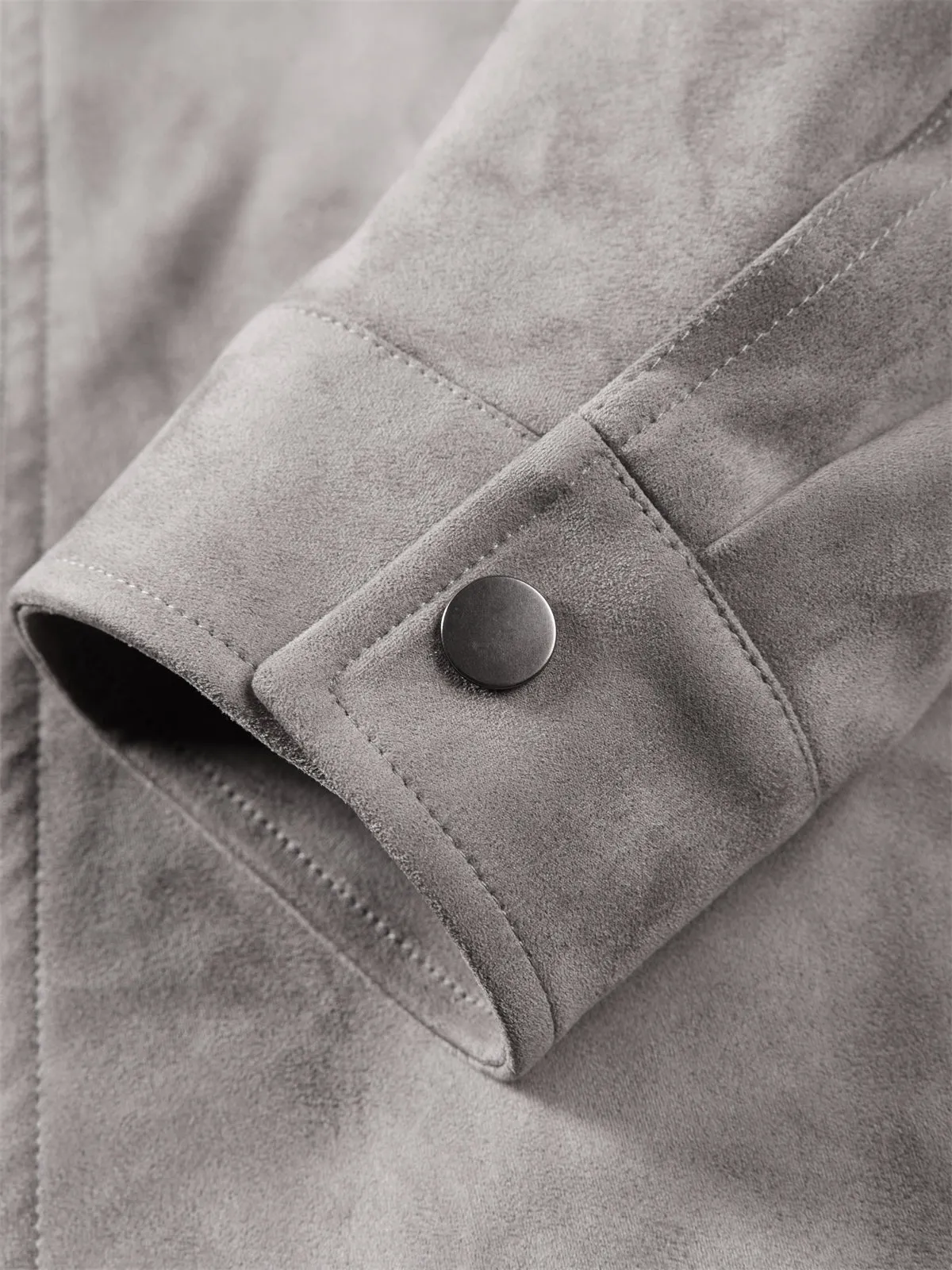 Men's Faux Suede Fabric Bomber Jacket sold by PEACEBIRD product image thumbnail 5