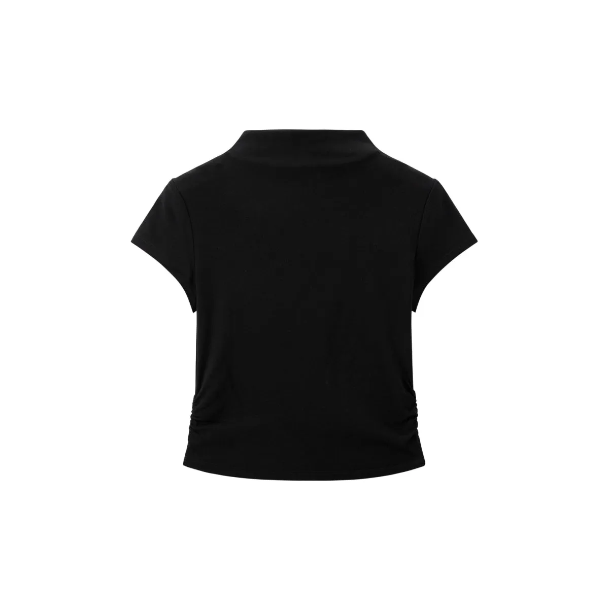 Women's Mock Neck Slim-Fit Solid T-Shirt sold by PEACEBIRD product image thumbnail 5
