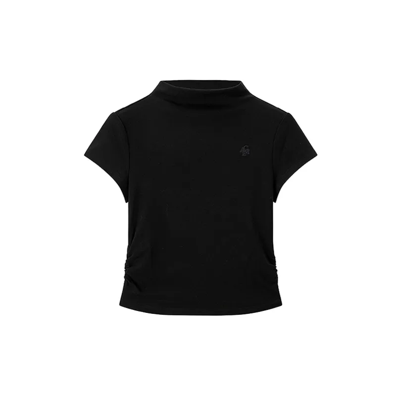 Women's Mock Neck Slim-Fit Solid T-Shirt sold by PEACEBIRD