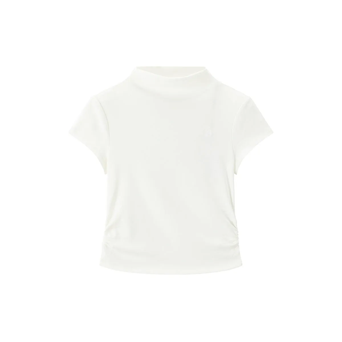 Women's Mock Neck Slim-Fit Solid T-Shirt sold by PEACEBIRD product image thumbnail 2