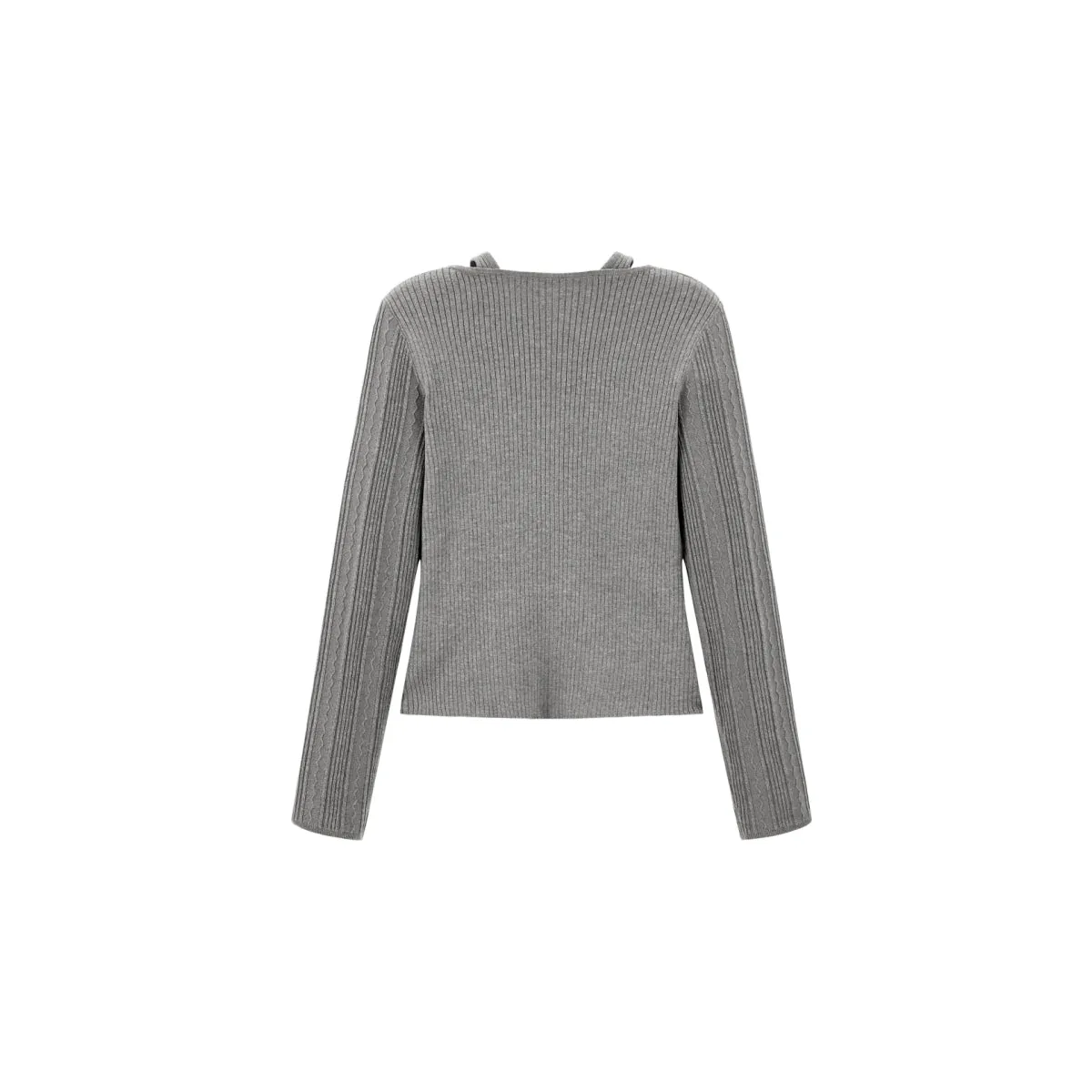 Women's Lurex Textured 2-in-1 Knitting Cardigan sold by PEACEBIRD product image thumbnail 5