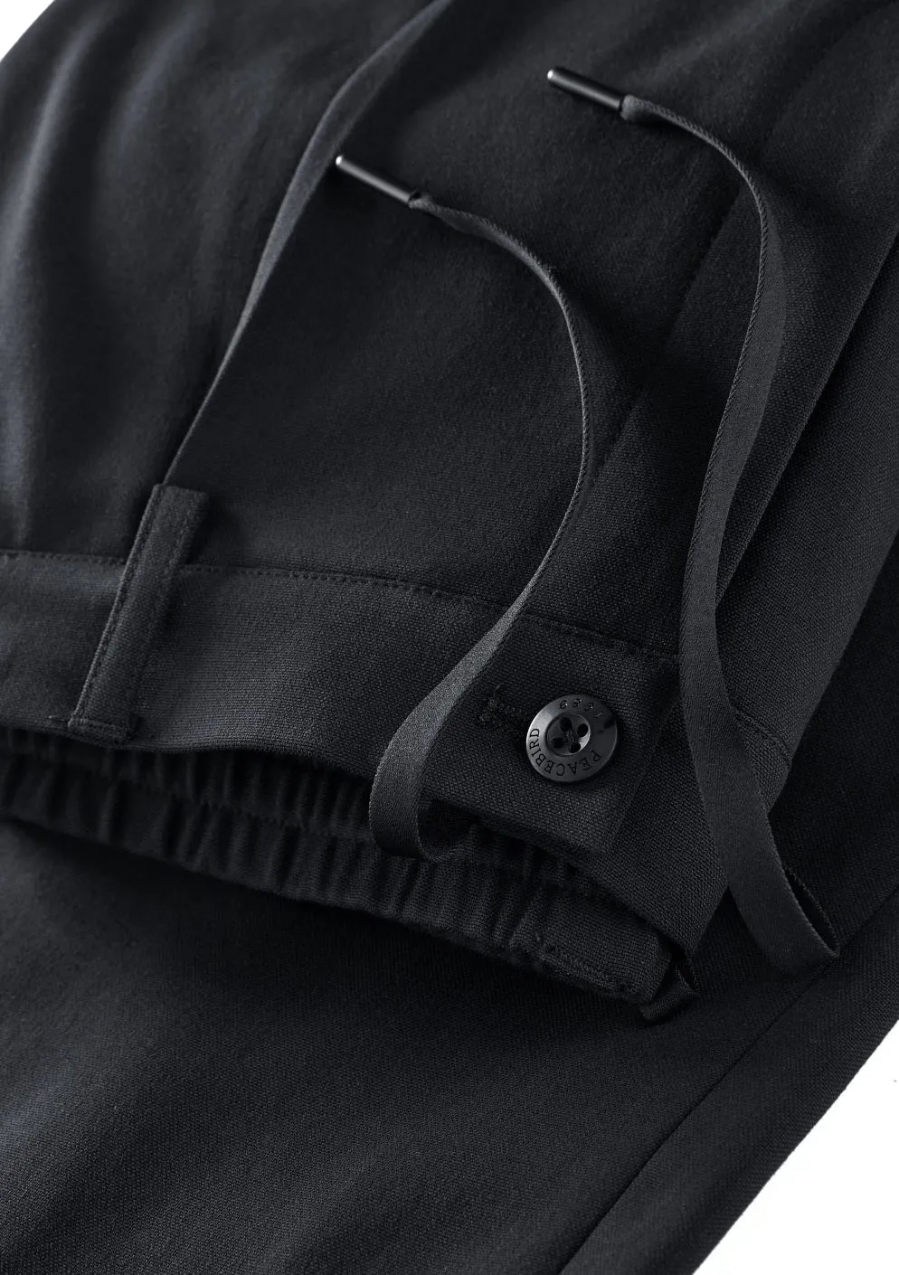 Men's Black Straight Drawstring Suit Pants sold by PEACEBIRD product image thumbnail 5