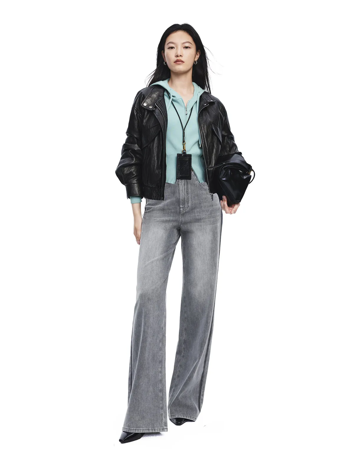 Women's Washed Straight Jeans sold by PEACEBIRD product image thumbnail 2