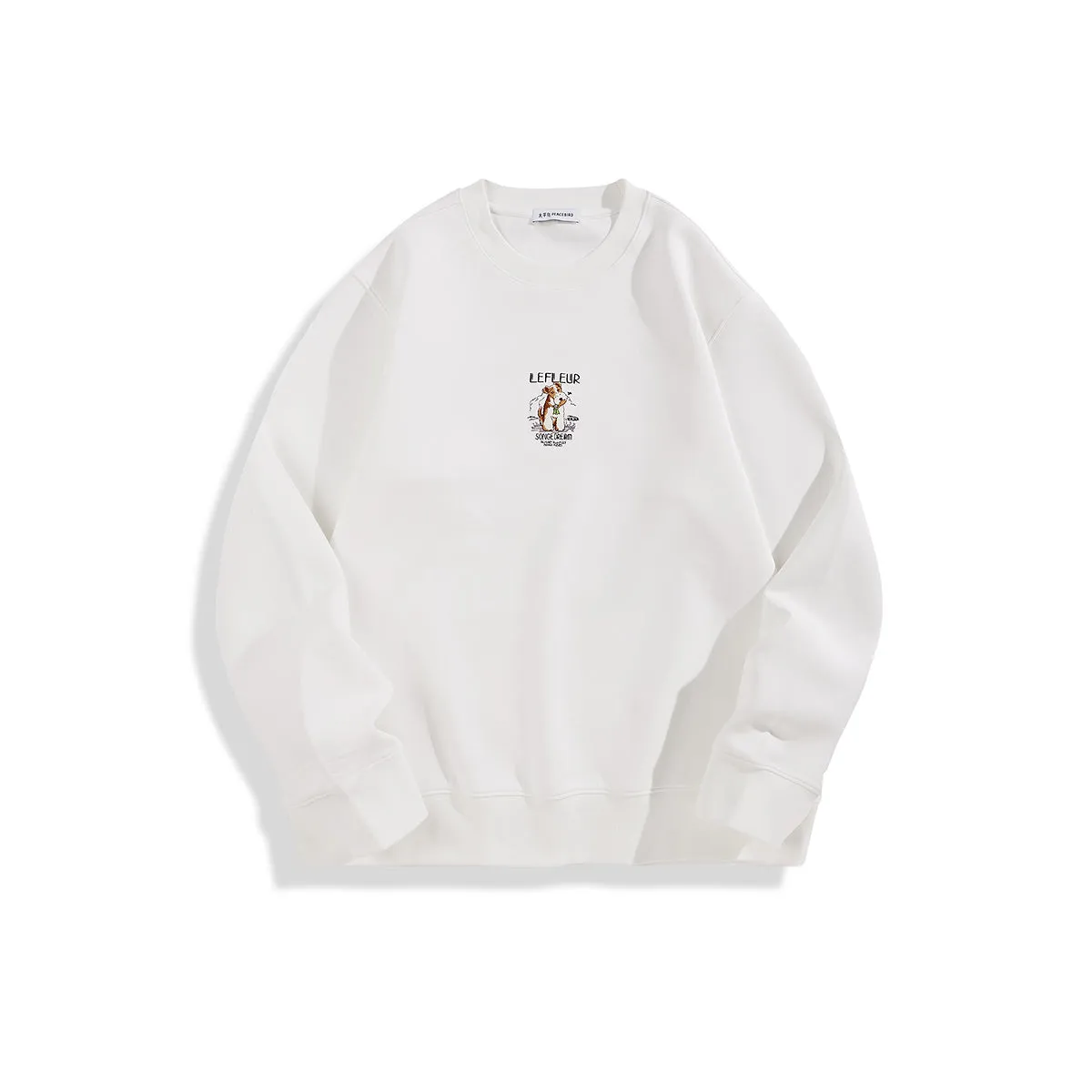 Men's Minimalist Embroidered Sweatshirt sold by PEACEBIRD