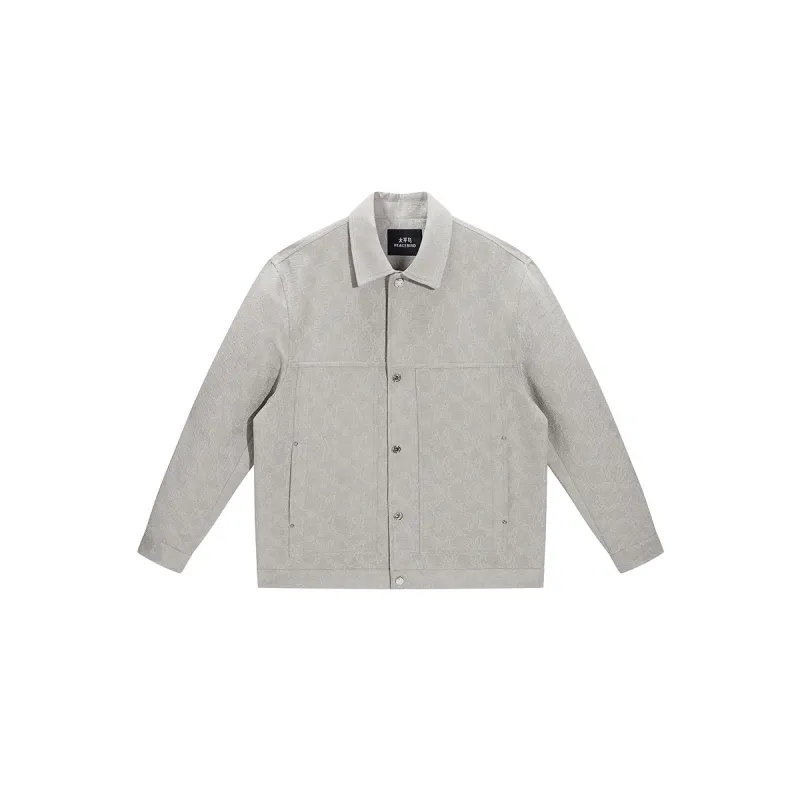 Men's Gray-Green Textured Jacquard Jacket sold by PEACEBIRD