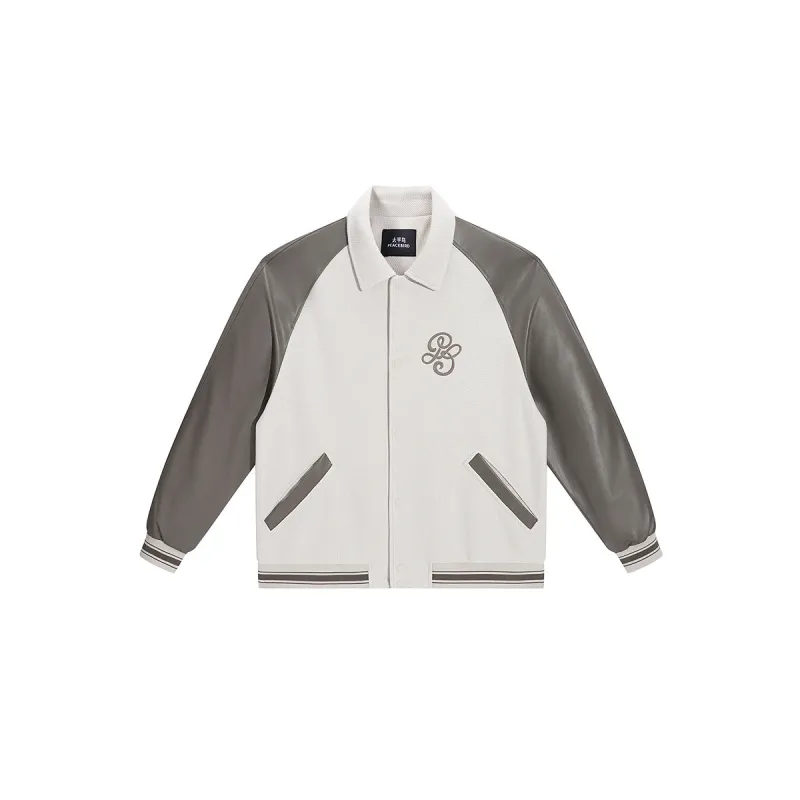 Men's Contrast Embroidered Baseball Jacket sold by PEACEBIRD