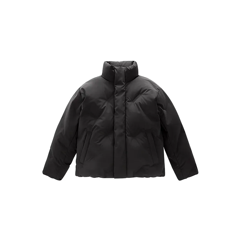 Men's Black Letter Embossing Puffer Jacket sold by PEACEBIRD