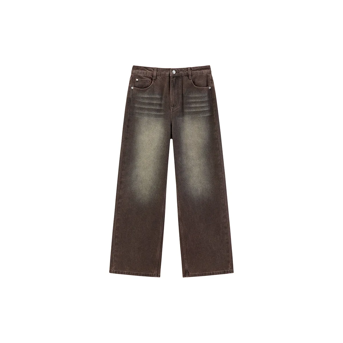 Women's Vintage Straight-Leg Washed Jeans sold by PEACEBIRD
