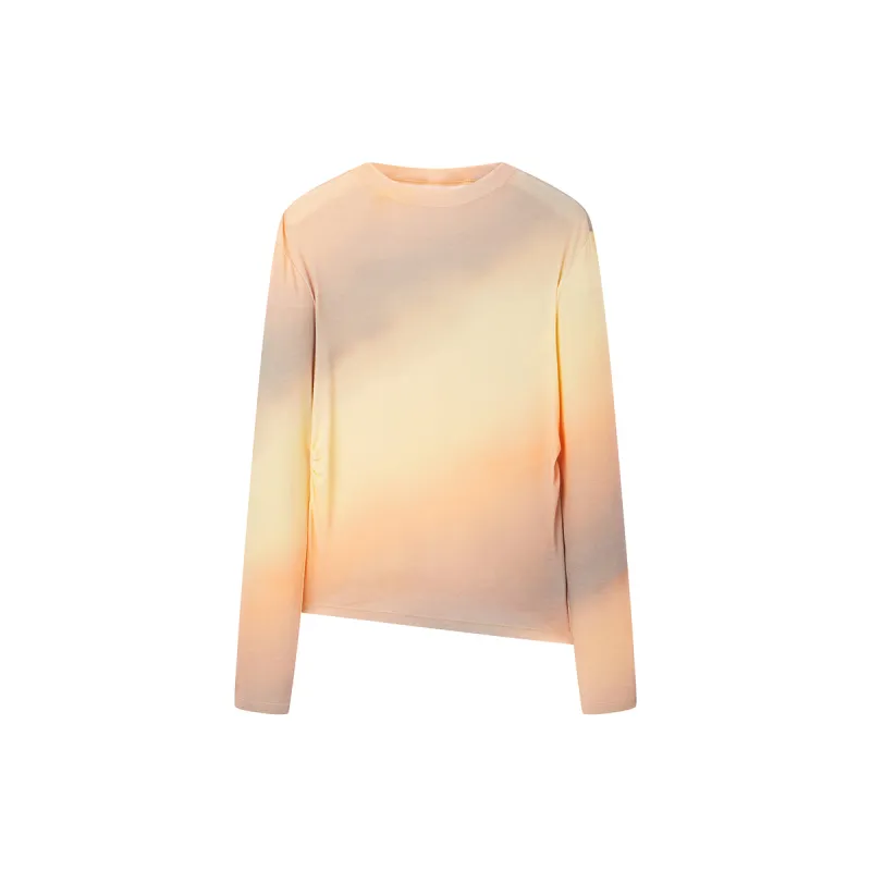 Women's Gradient Half Turtleneck Long Sleeve T-shirt sold by PEACEBIRD
