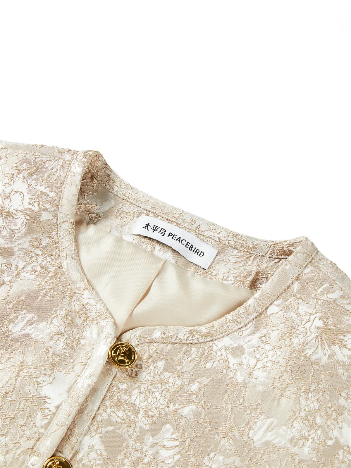 Women's Jacquard Fabric Jacket sold by PEACEBIRD product image thumbnail 3