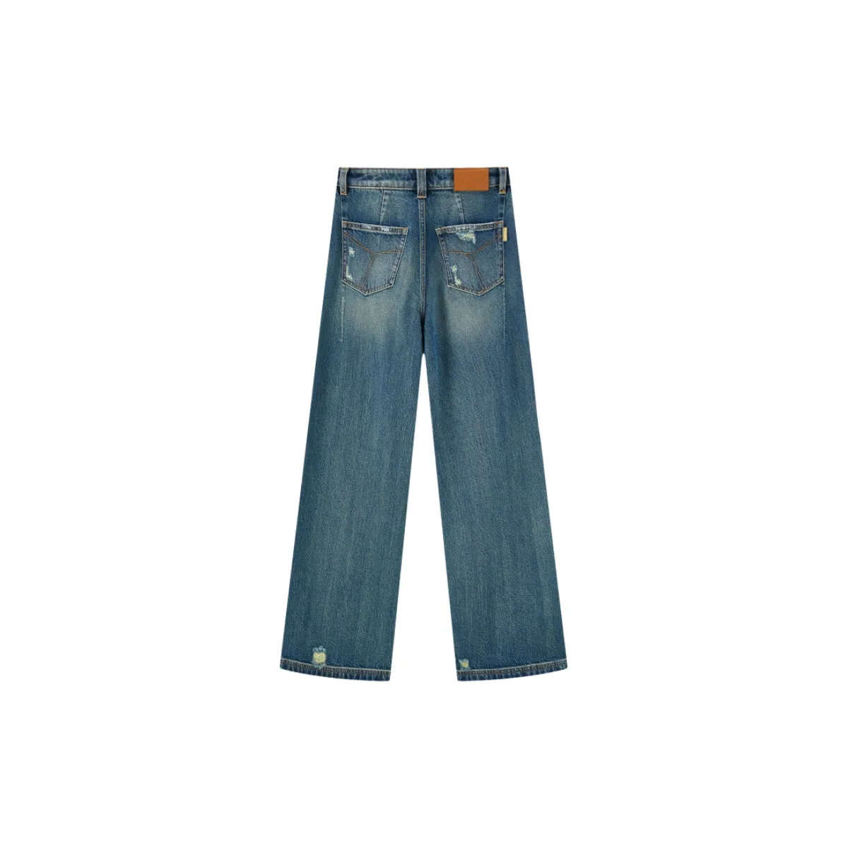 Women's High Waist Washed Wide Leg Jeans sold by PEACEBIRD product image thumbnail 3