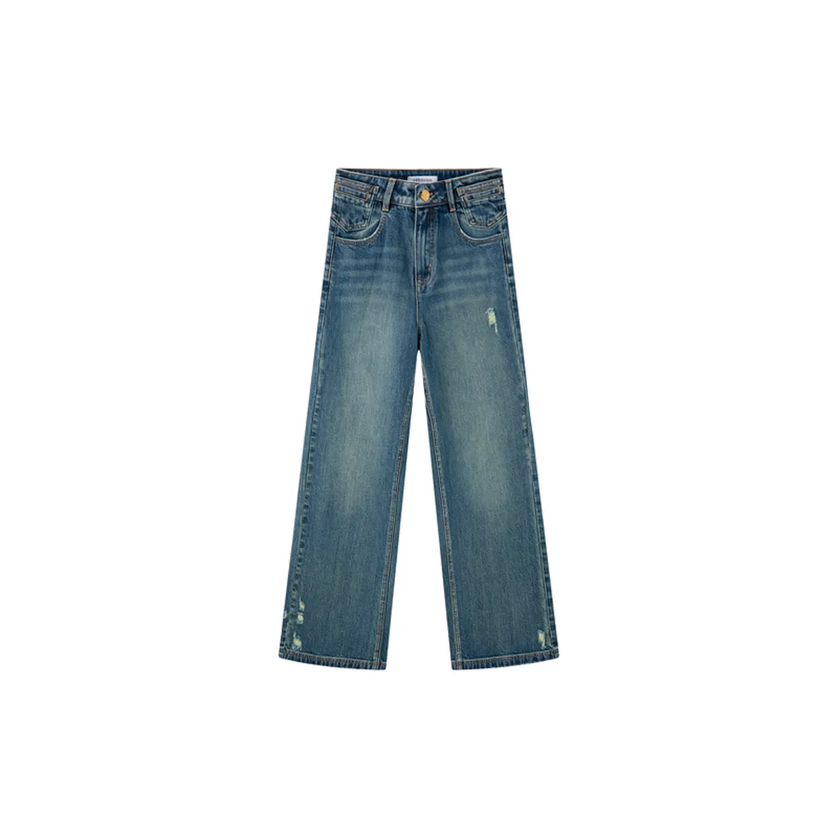 Women's High Waist Washed Wide Leg Jeans sold by PEACEBIRD
