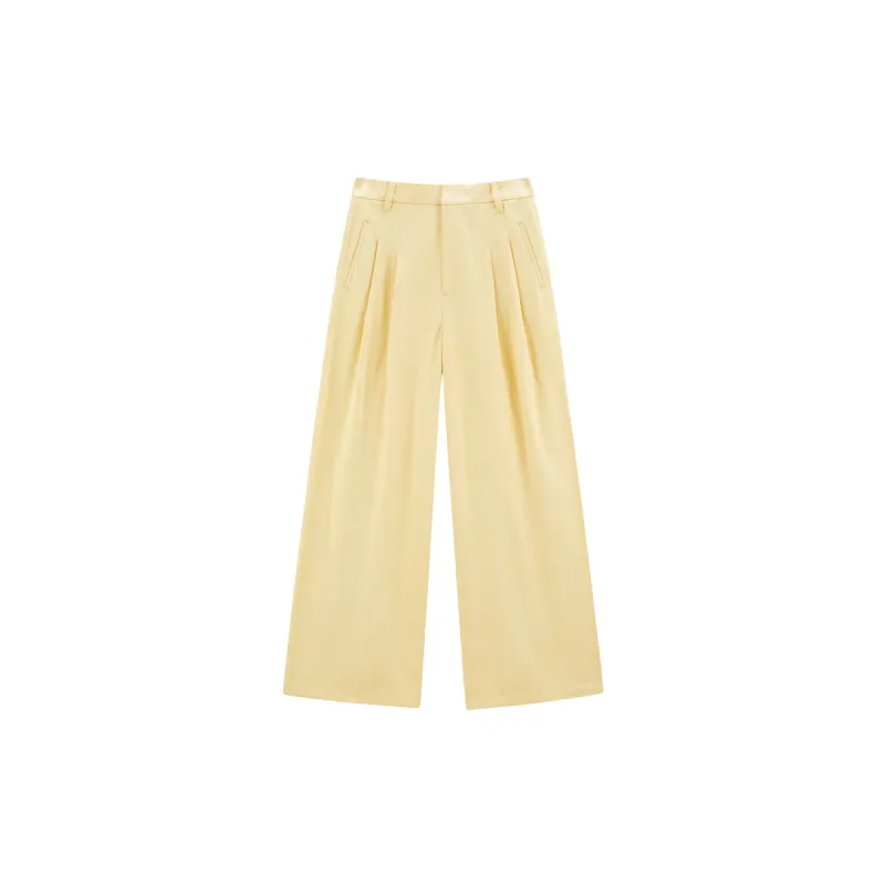 Women's Wide Leg Pleated Trousers sold by PEACEBIRD