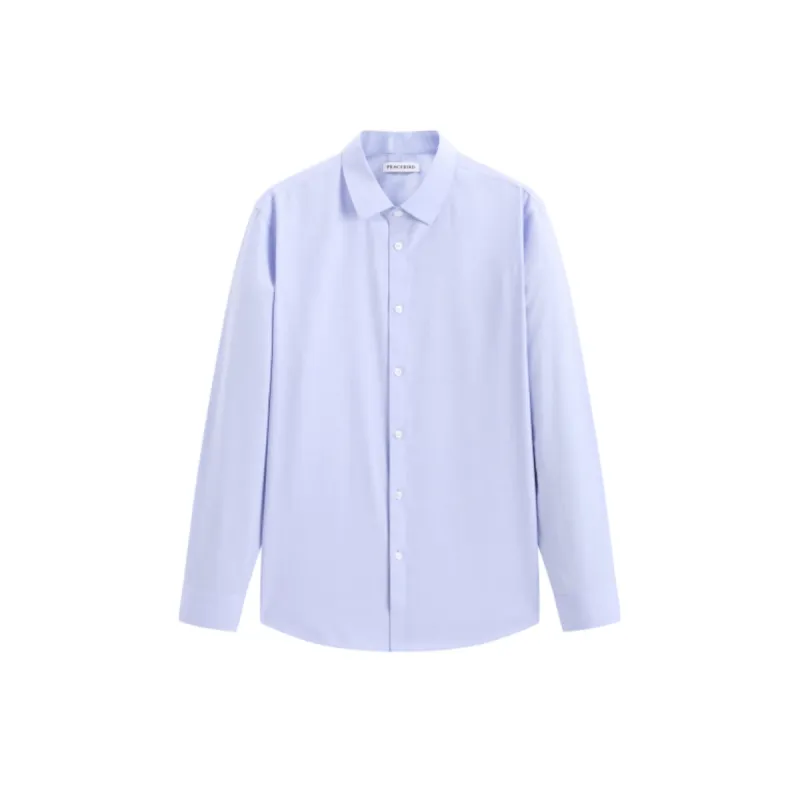 Men's Blue Wrinkle-Free Long-Sleeve Shirt sold by PEACEBIRD