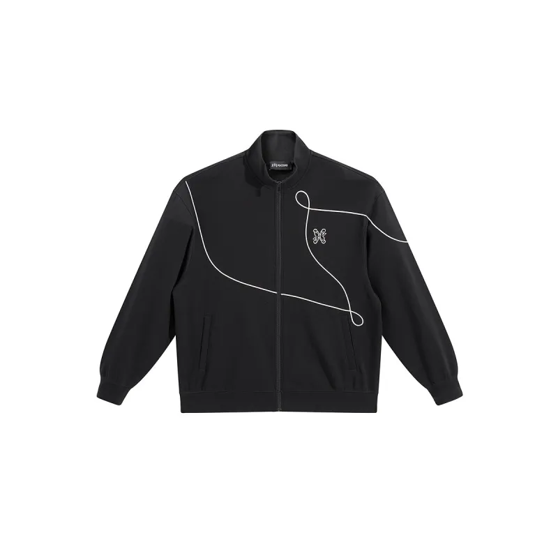 Men's Contrast Embroidered Stand Collar Jacket sold by PEACEBIRD