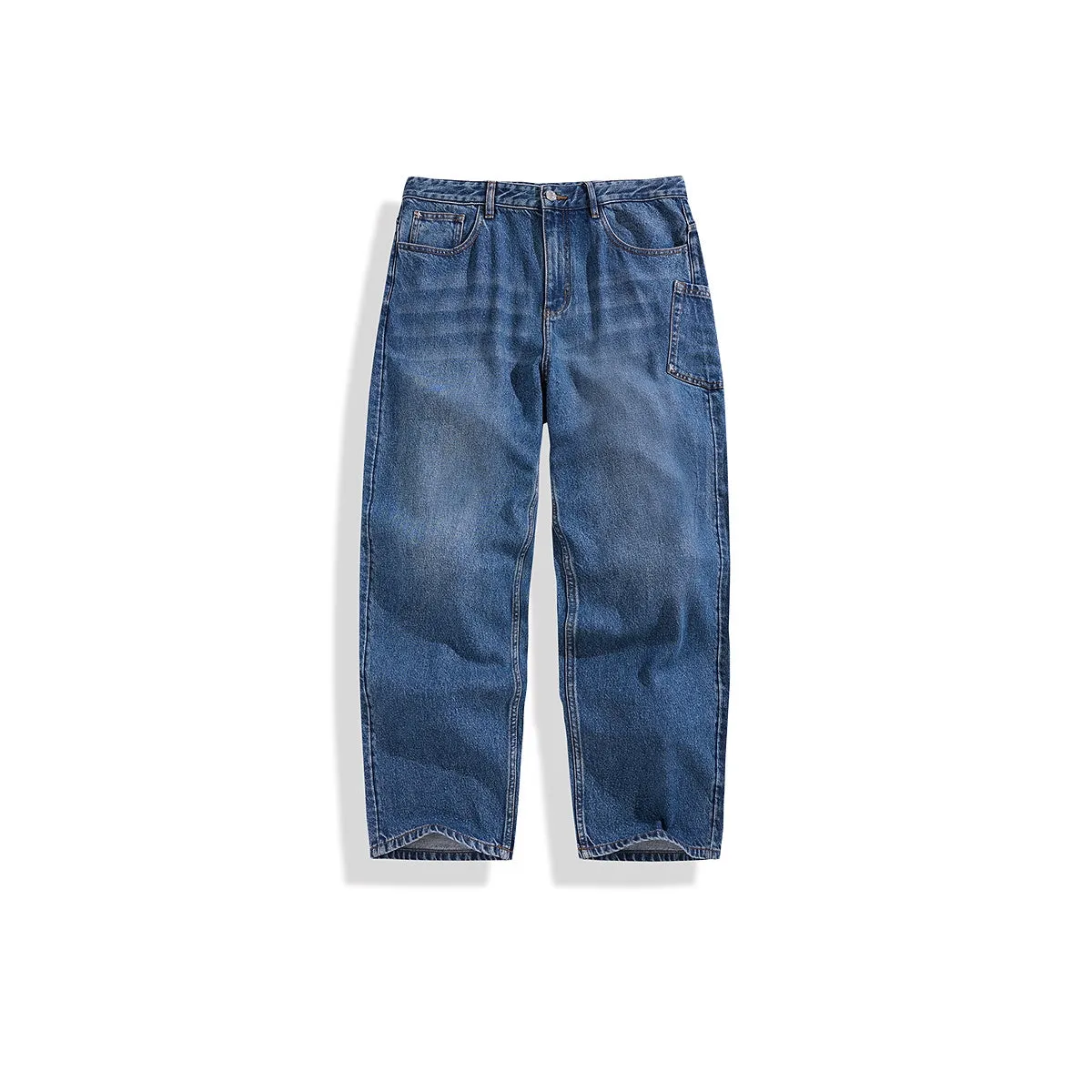 Men's Lyocell Straight-Leg Washed Jeans sold by PEACEBIRD