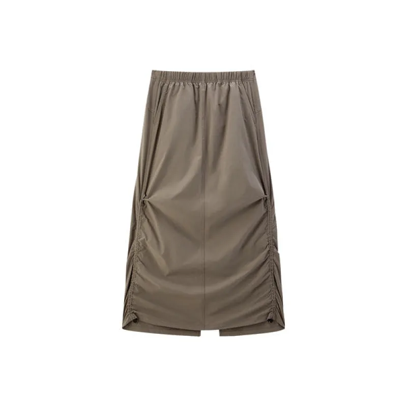 Women's Long Ruched Cargo Skirt sold by PEACEBIRD