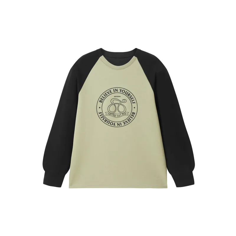 Women's Printed Contrast Raglan-Sleeve Sweatshirt sold by PEACEBIRD