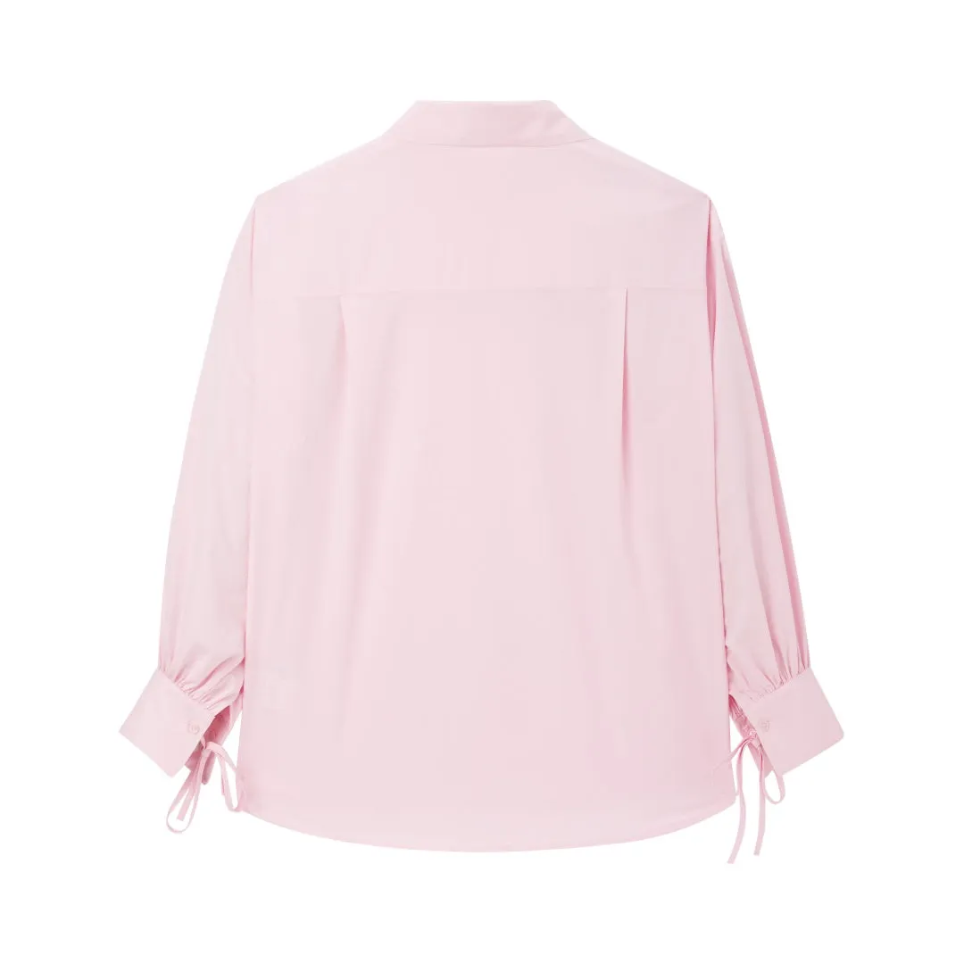 Women's Loose-Fit Embroidered Shirt with Tie-Cuff Sleeves sold by PEACEBIRD product image thumbnail 2