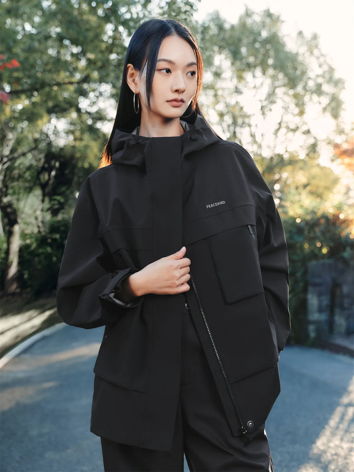 Women's Windproof Hooded Softshell Jacket sold by PEACEBIRD product image thumbnail 4