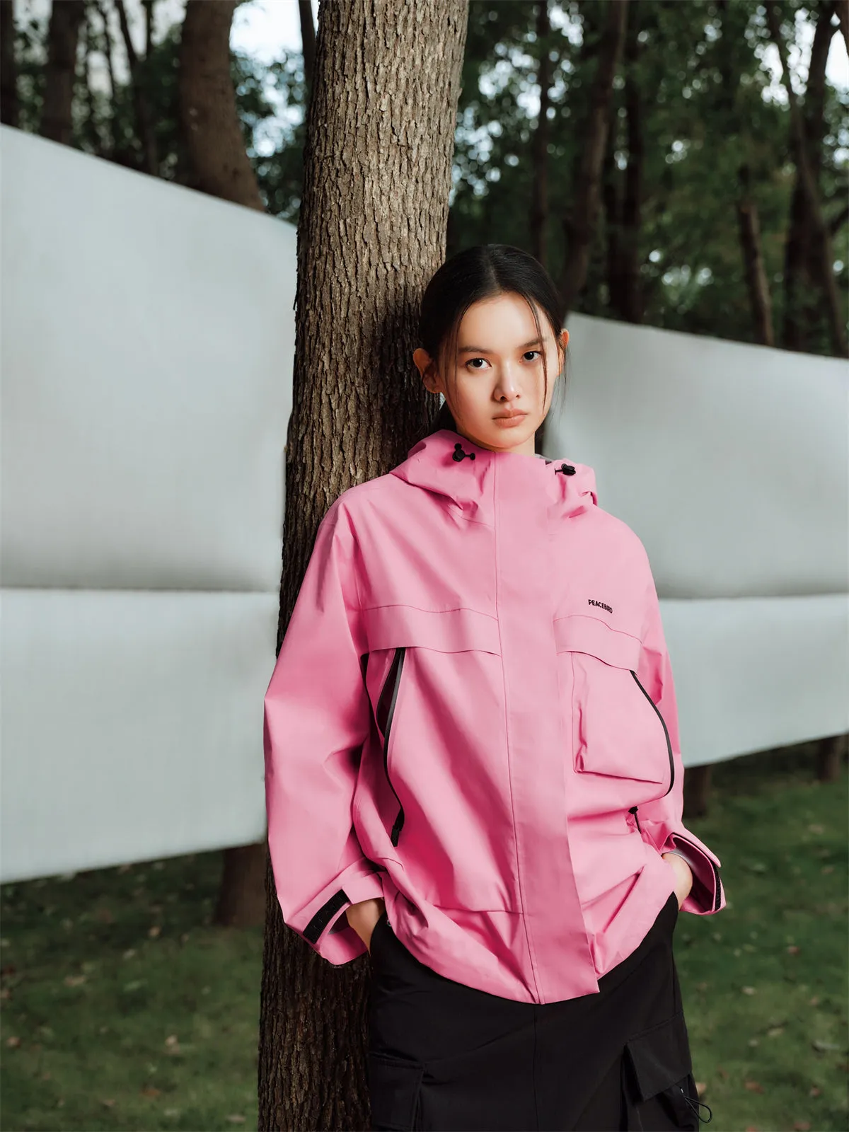 Women's Windproof Hooded Softshell Jacket sold by PEACEBIRD product image thumbnail 3