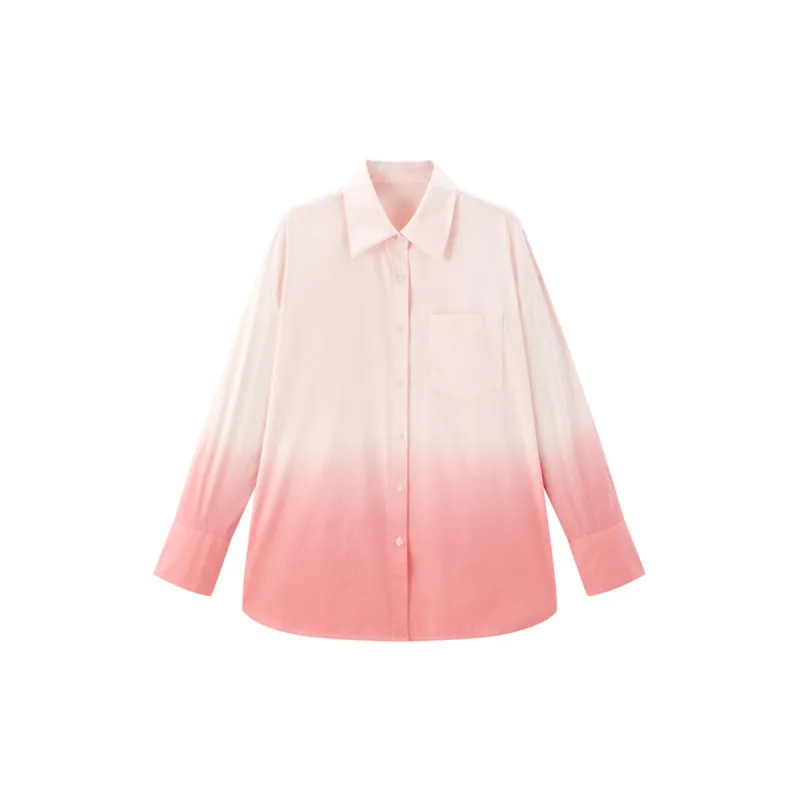 Women's Long Gradient Tie-Dye Shirt sold by PEACEBIRD