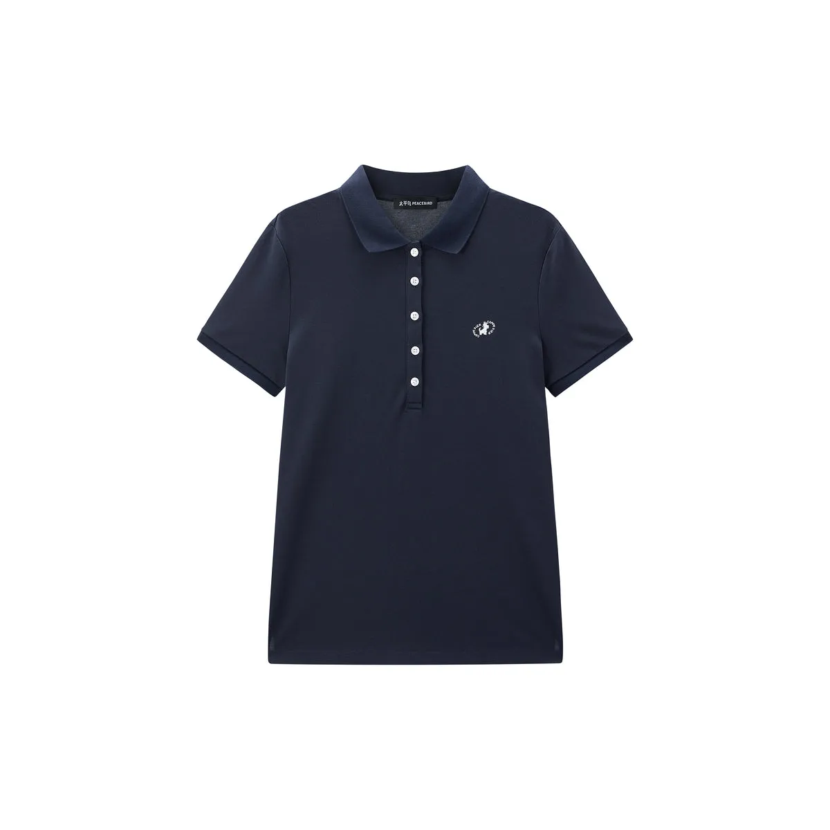 Women's Embroidered Polo Shirt with Mulberry Silk sold by PEACEBIRD product image thumbnail 2