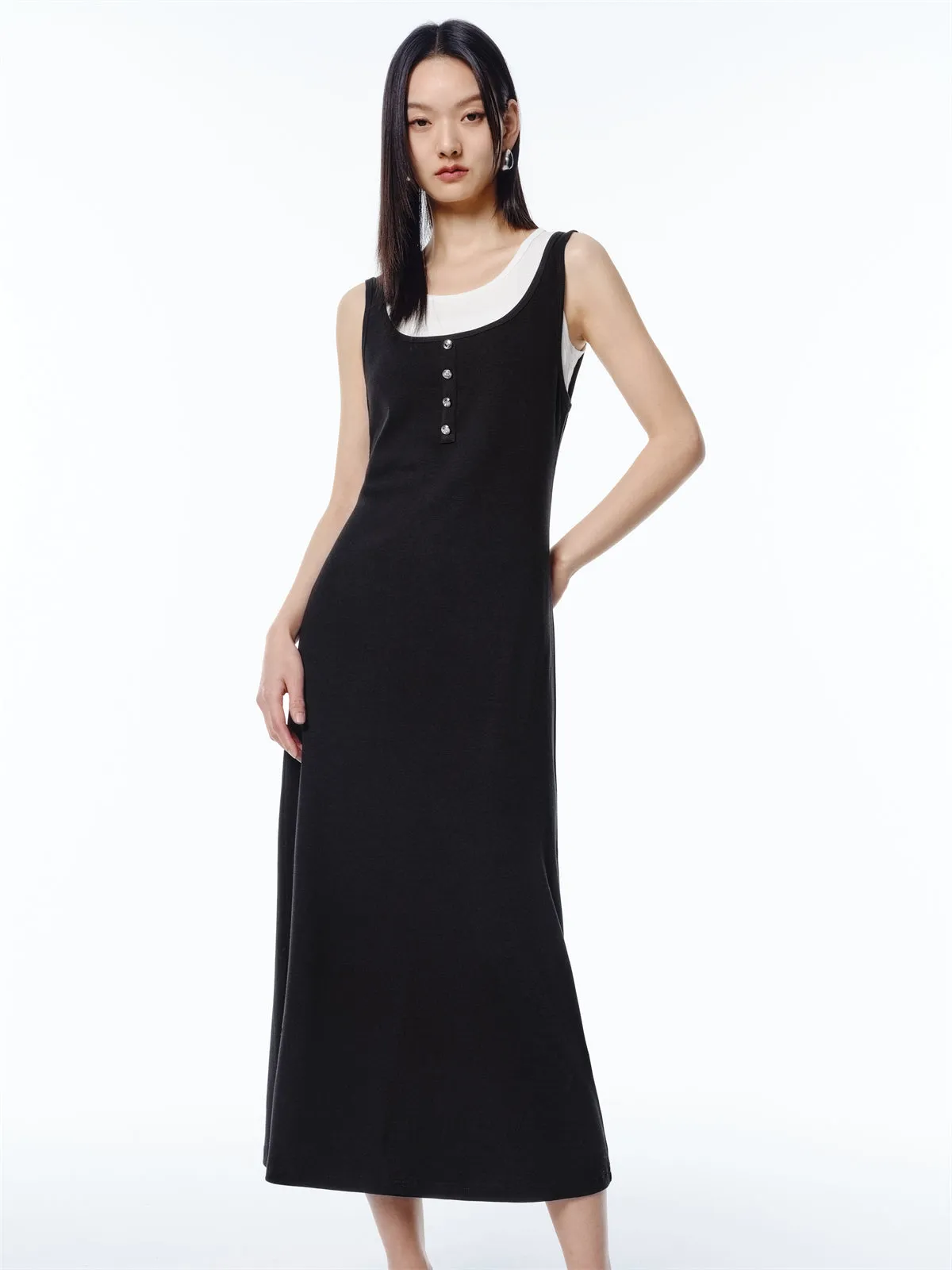 Women's Knit Tank Dress Two-Piece Set sold by PEACEBIRD product image thumbnail 3