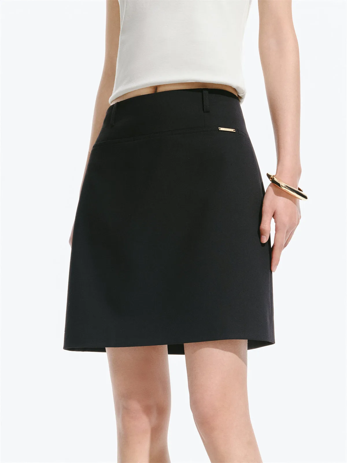Women's High-Waist Cropped A-Line Blazer Skirt sold by PEACEBIRD product image thumbnail 5