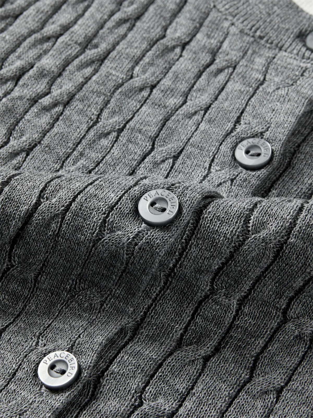 Women's Cable-Knit Faux Two-Piece Cardigan sold by PEACEBIRD product image thumbnail 5