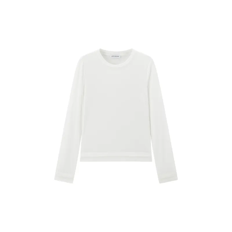 Women's Slim-Fit Double-Layer Panel T-Shirt sold by PEACEBIRD