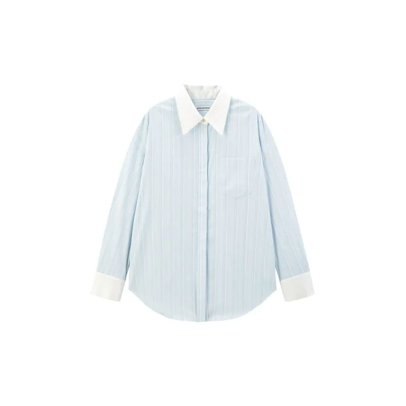 Women's Oversized Striped Shirt sold by PEACEBIRD