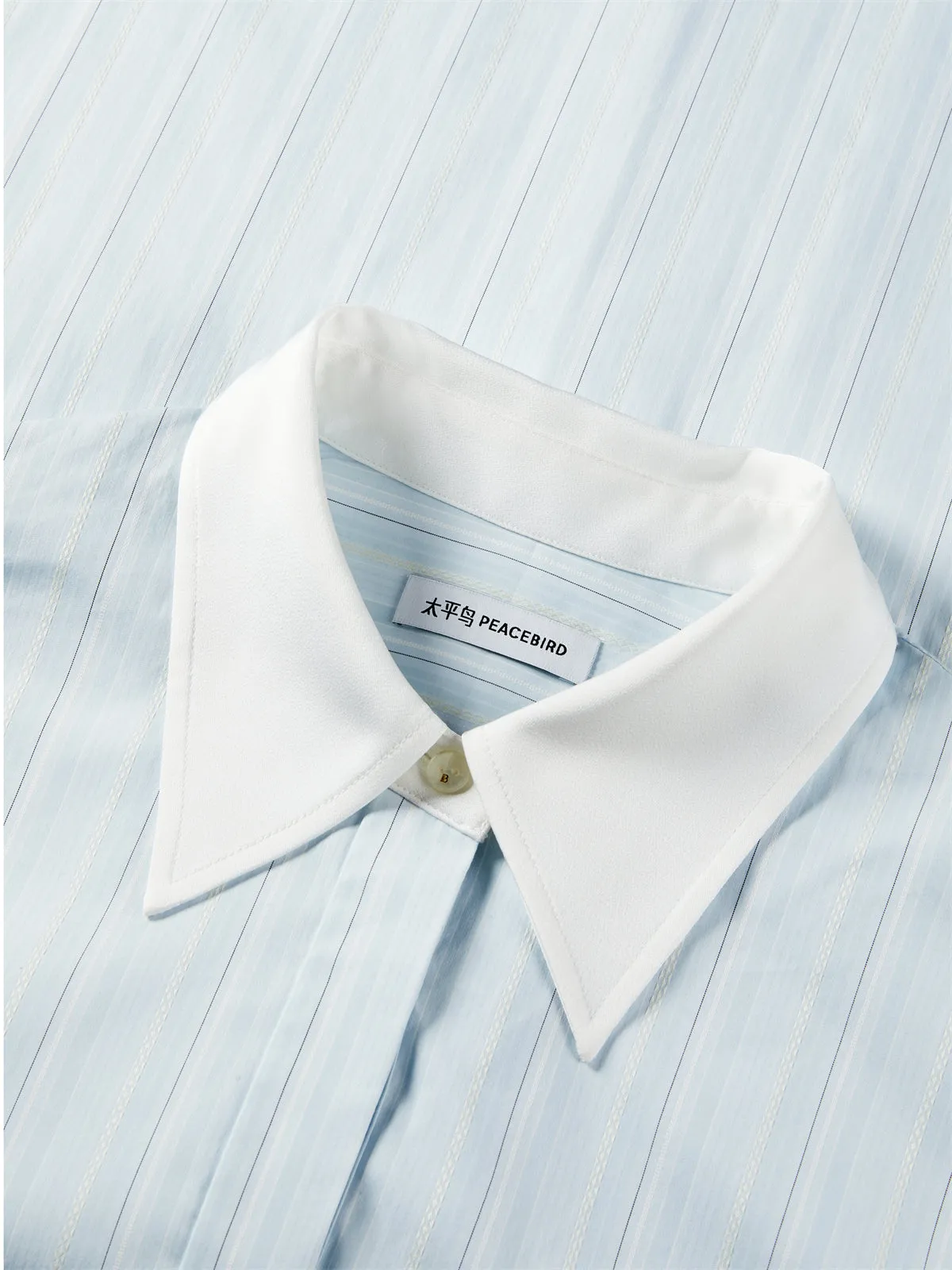 Women's Oversized Striped Shirt sold by PEACEBIRD product image thumbnail 4