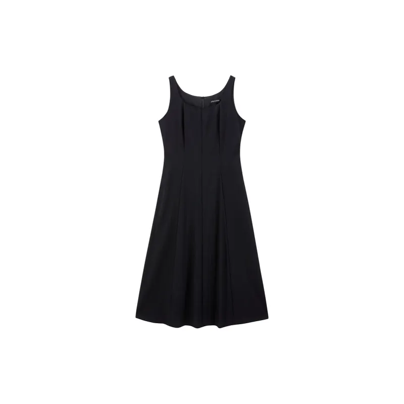 Women's Textured Square-Neck A-Line Sleeveless Dress sold by PEACEBIRD
