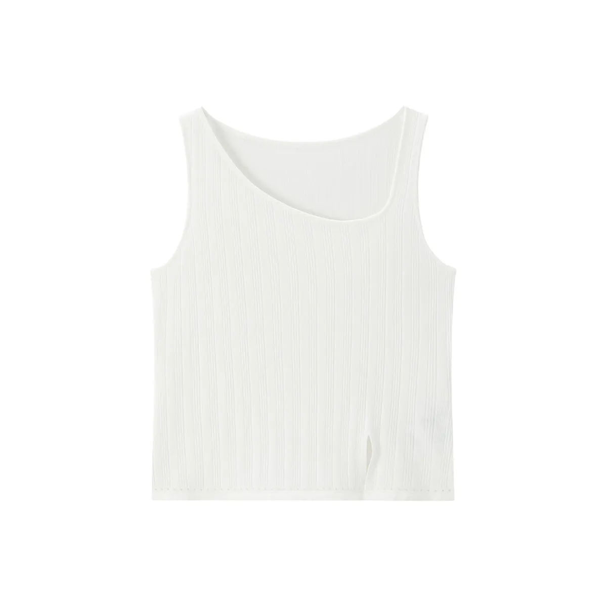 Women's Asymmetric Slit Knit Tank sold by PEACEBIRD