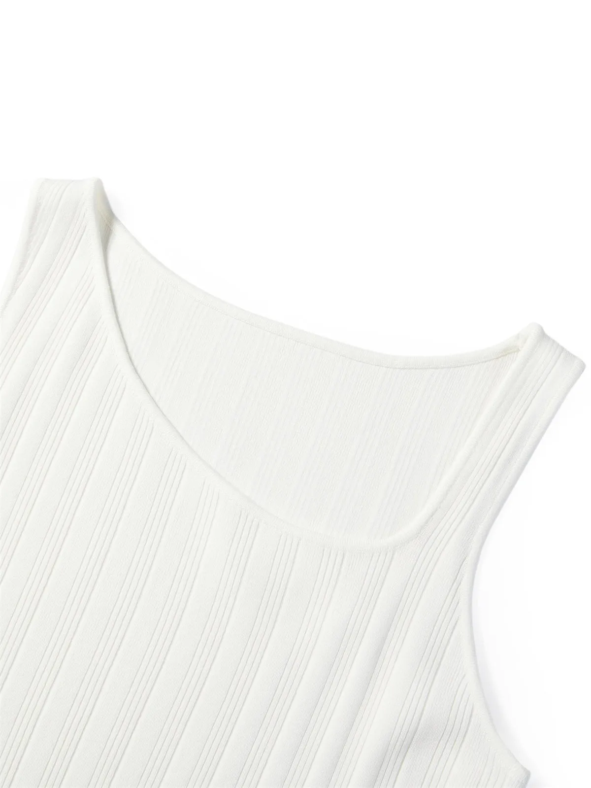 Women's Asymmetric Slit Knit Tank sold by PEACEBIRD product image thumbnail 4