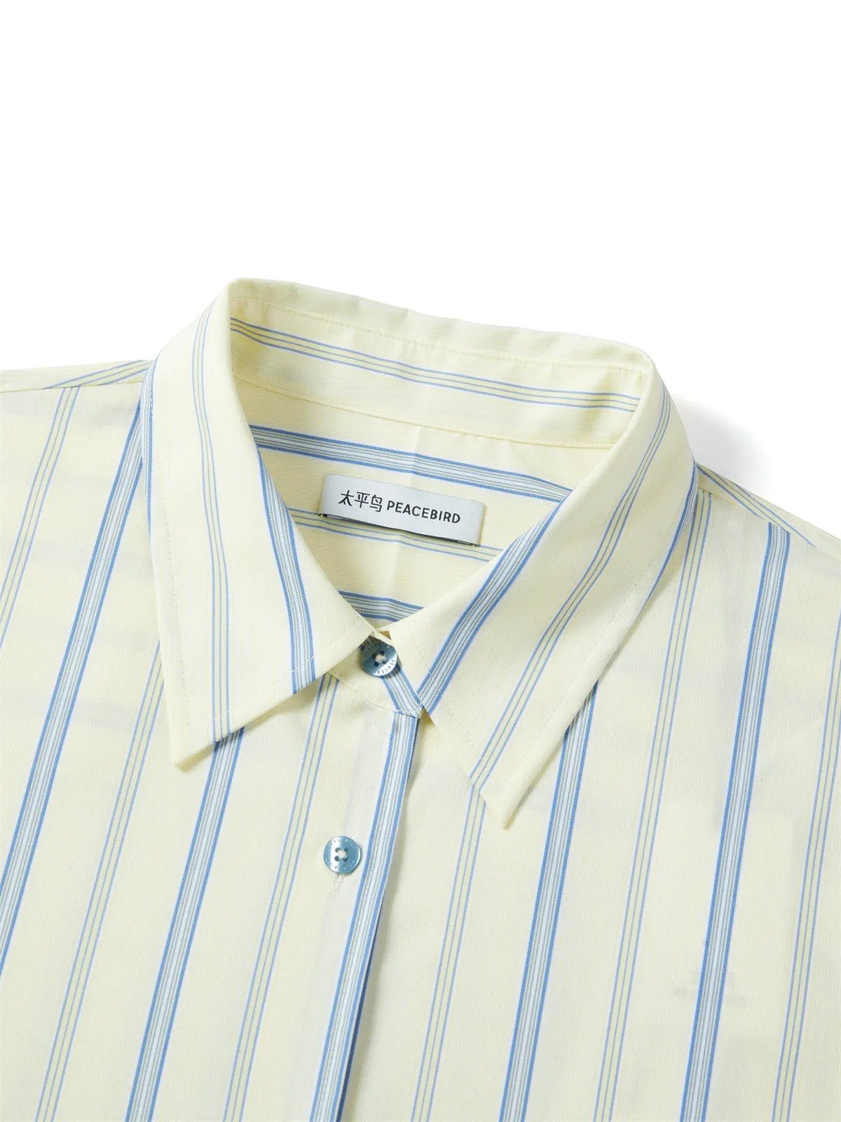 Women's Loose-Fit Oversized Striped Shirt sold by PEACEBIRD product image thumbnail 4