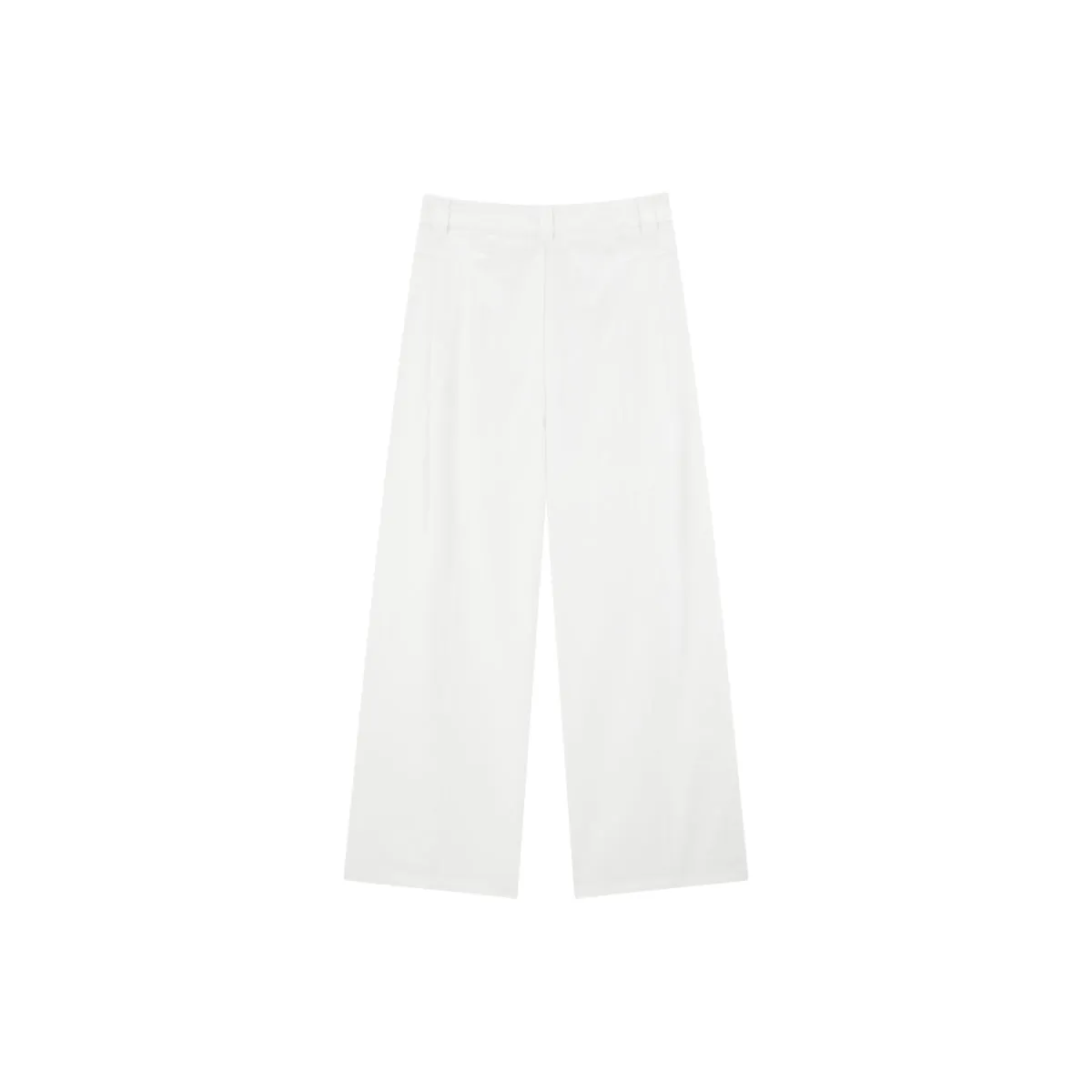 Women's High-Waisted Solid Wide-Leg Pants sold by PEACEBIRD product image thumbnail 3