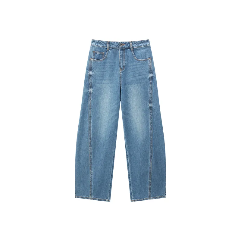 Women's Washed Banana-Leg Jeans sold by PEACEBIRD