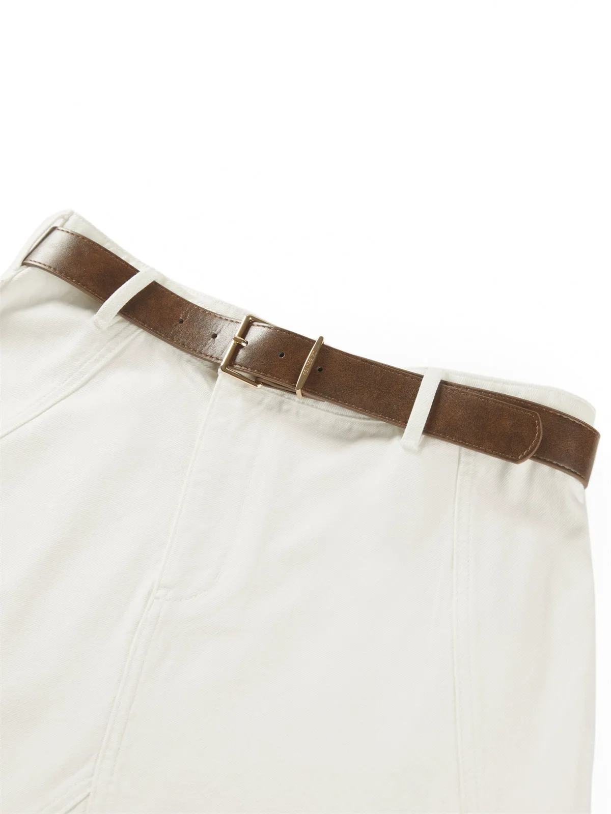 Women's Asymmetrical Hem Denim Skirt sold by PEACEBIRD product image thumbnail 4