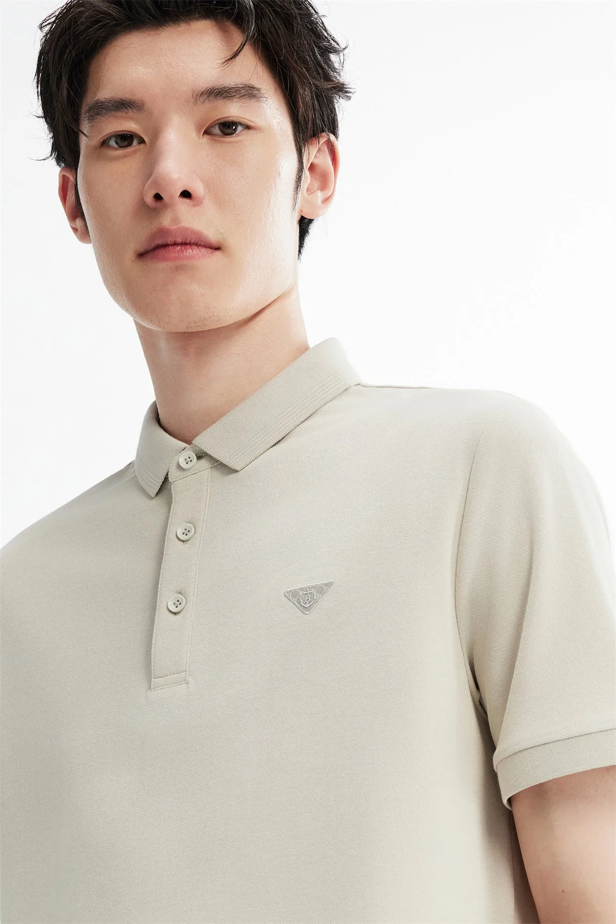 Men's Cooling Khaki Commuter Polo Shirt sold by PEACEBIRD product image thumbnail 4