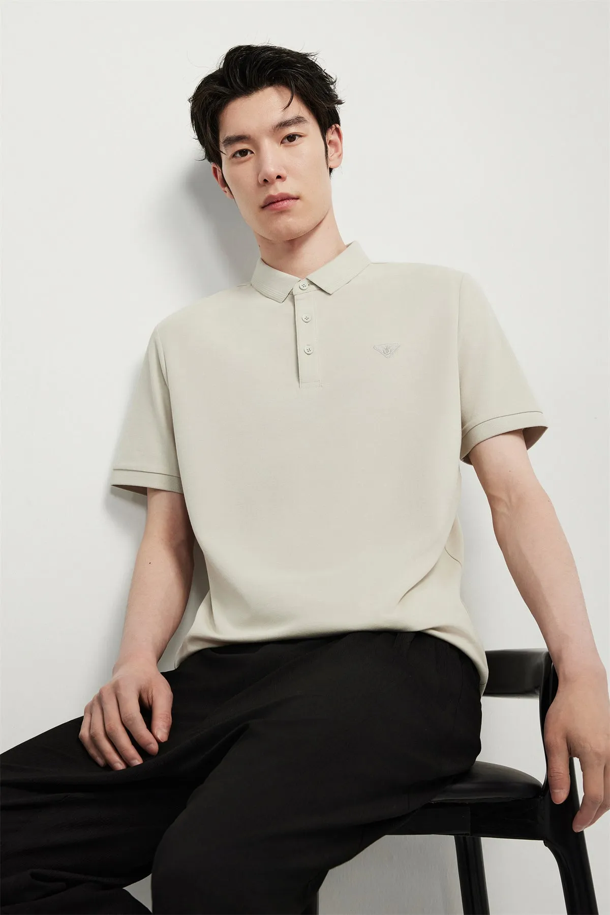 Men's Cooling Khaki Commuter Polo Shirt sold by PEACEBIRD product image thumbnail 5