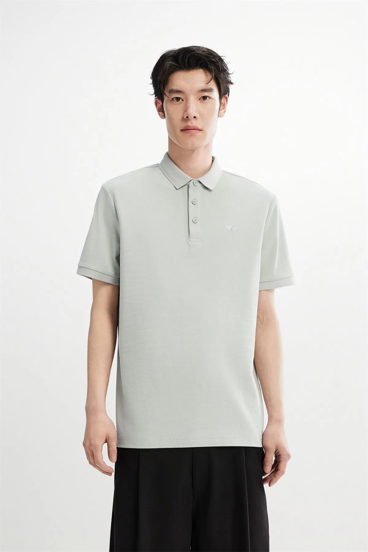 Men's Cooling Gray-Green Commuter Polo Shirt sold by PEACEBIRD product image thumbnail 2