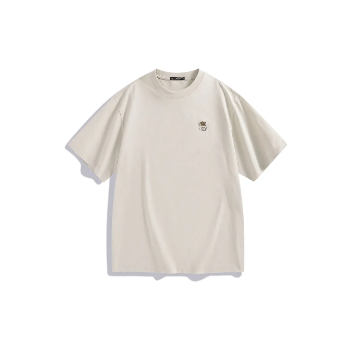 Men's Cotton T-Shirt with Small Embroidery sold by PEACEBIRD product image thumbnail 3