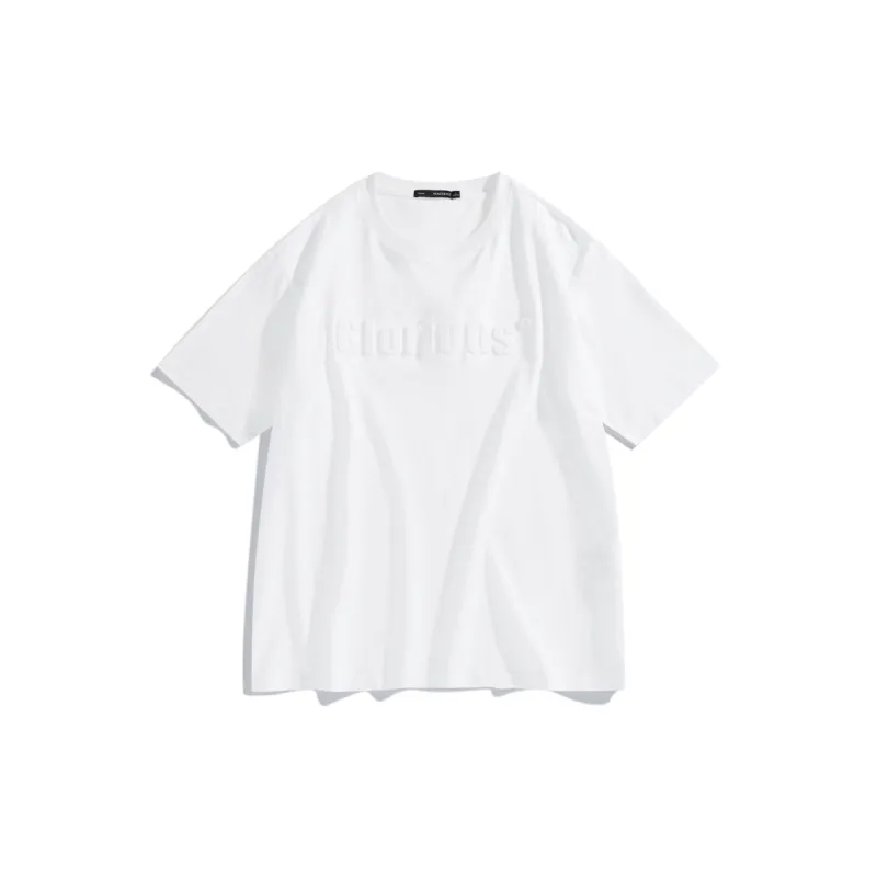 Men's Cotton T-Shirt with 3D Letter Print sold by PEACEBIRD