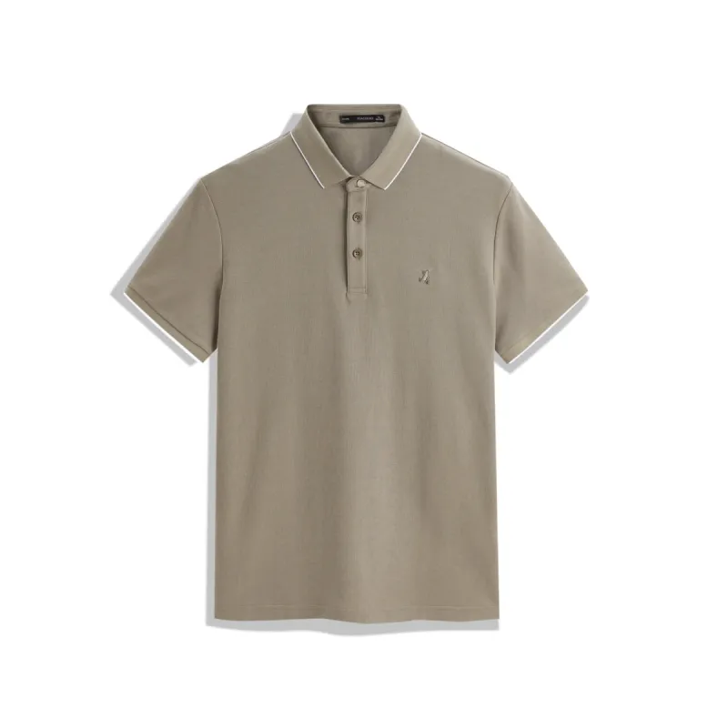 Men's Cooling Khaki Polo Shirt with Contrast Edges sold by PEACEBIRD