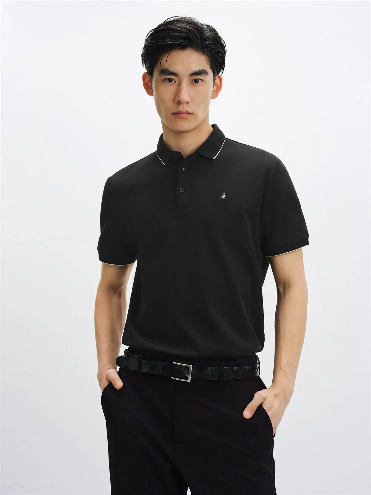 Men's Cooling Polo Shirt with Contrast Edges sold by PEACEBIRD product image thumbnail 2