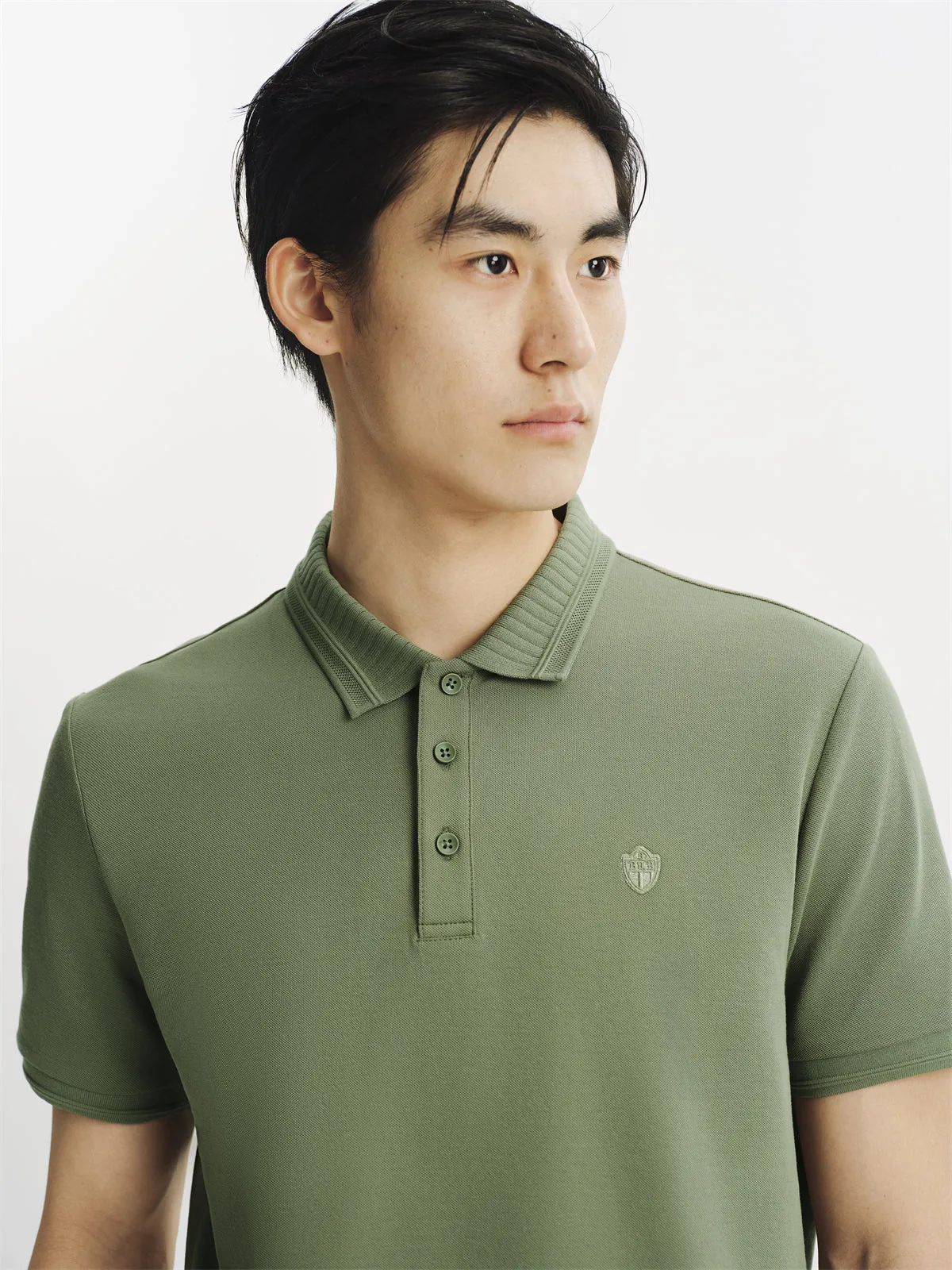 Men's Sorona Slim-Fit Green Polo Shirt sold by PEACEBIRD product image thumbnail 5